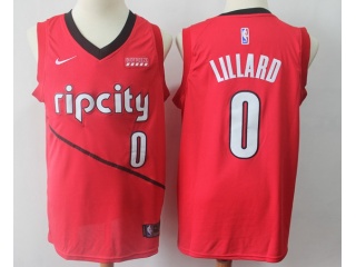 Nike Portland Trail Blazers #0 Damian Lillard Earned Edition Swingman Basketball Jersey Red