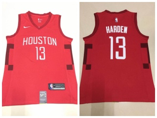 Nike Houston Rockets 13 James Harden Basketball Jersey Red Earned Edition