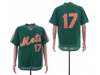 New York Mets #17 Keith Hernande Throwback Jersey Green