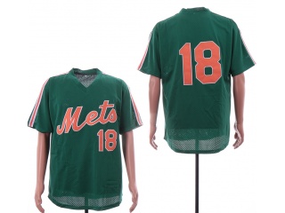 New York Mets #18 Darryl Strawberry Throwback Jersey Green