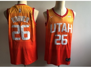 Nike Utah Jazz #26 Kyle Korver Rainbow City Jersey Orange