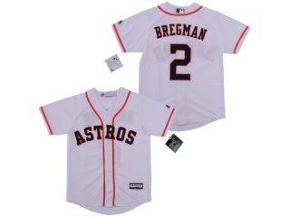Youth Houston Astros 2 Alex Bregman Baseball Jersey White