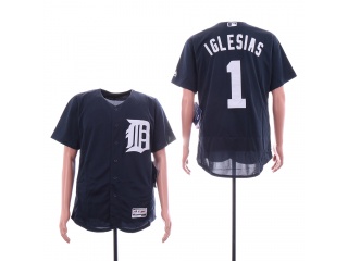Detroit Tigers 1 Jose Iglesias Flexbase Baseball Jersey Navy Blue