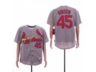 St.Louis Cardinals 45 Bob Gibson Cool Base Baseball Jersey Gray