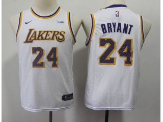 Nike Youth Los Angeles Lakers #24 Kobe Bryant Jersey White