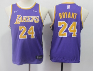 Nike Youth Los Angeles Lakers #24 Kobe Bryant Jersey Purple