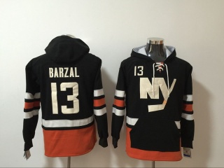 New York Islanders 13 Mathew Barzal Hockey Hoodie Black