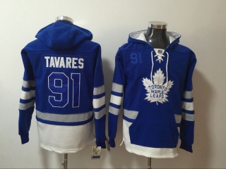 Toronto Maple Leafs 91 John Tavares Hockey Hoodie Blue