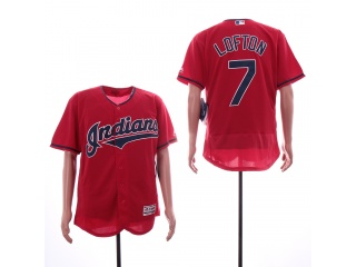 Cleveland Indians 7 Kenny Lofton Flex Base Baseball Jersey Red