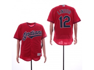 Cleveland Indians 12 Roberto Alomar Flex Base Baseball Jersey Red