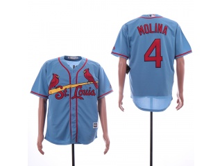 St. Louis Cardinals 4 Yadier Molina Cool Base Baseball Jerseys Blue