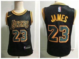 Nike Los Angeles Lakers #23 LeBron James Toddler Jersey Black City