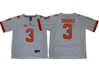 Clemson Tigers #3 Xavier Thomas Limited College Football Jersey White