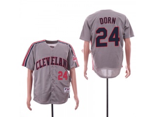 Cleveland Indians 24 Roger Dorn Turn Back Baseball Jersey Gray