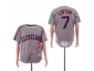 Cleveland Indians 7 Kenny Lofton Turn Back Baseball Jersey Gray