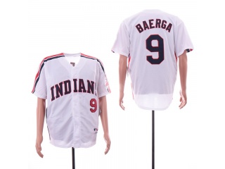 Cleveland Indians 9 Carlos Baerga Turn Back Baseball Jersey White