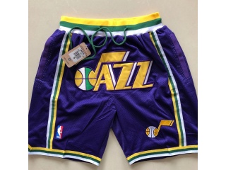 Utah Jazz Throwback Basketball Shorts Purple