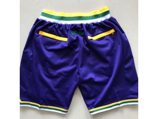 Utah Jazz Throwback Basketball Shorts Purple