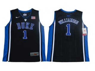 Youth Duke Blue Devils #1 Zion Williamson Elite College Basketball Jersey Black