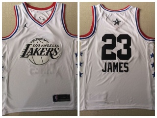 2019 All Star Los Angeles Lakers #23 LeBron James Jersey White