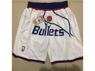 Washington Bullets Throwback Shorts White