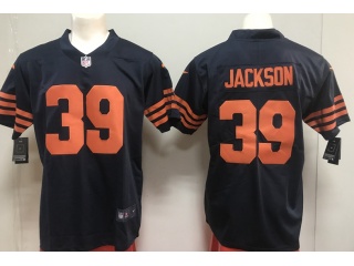 Chicago Bears #39 Eddie Jackson Vapor Untouchable Limited Jersey Blue With Orange Number