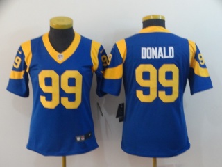 Womens Los Angeles Rams 99 Aaron Donald Light Blue Vapor Limited Jersey