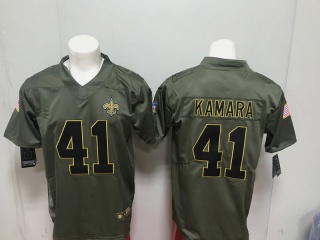 New Orleans Saints 41 Alvin Kamara Olive Salute to Service Vapor Limited Jersey