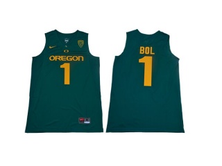 Oregon Ducks #1 Bol College Basketball Jersey Green
