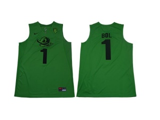 Oregon Ducks #1 Bol College Basketball Jersey Electric Green