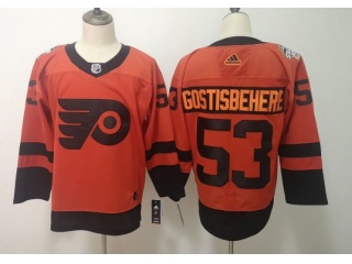 Adidas Philadelphia Flyers #53 Shayne Gostisbehere Staduim Hockey Jersey Orange