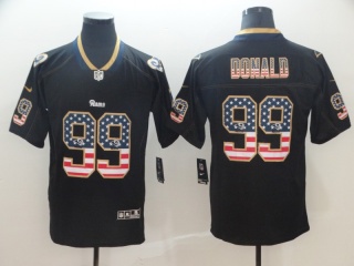 Los Angeles Rams #99 Aaron Donald USA Flag Fashion Vapor Untouchable Limited Jersey Black