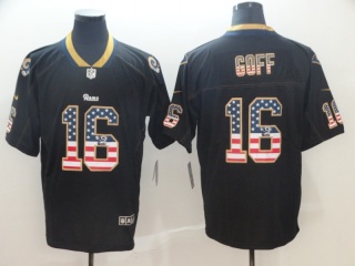 Los Angeles Rams #16 Jared Goff USA Flag Fashion Vapor Untouchable Limited Jersey Black