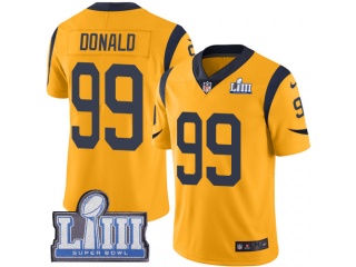 Los Angeles Rams 99 Aaron Donald Super Bowl LIII Color Rush Limited Jersey Gold