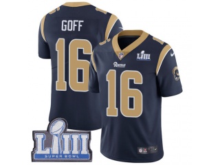 Los Angeles Rams 16 Jared Goff Super Bowl LIII Vapor Limited Jersey Navy Blue