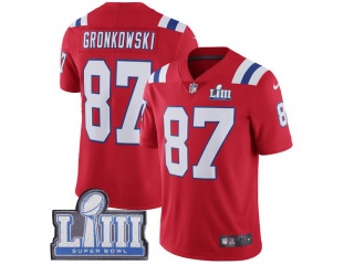 New England Patriots 87 Rob Gronkowski Super Bowl LIII Vapor Limited Jersey Red