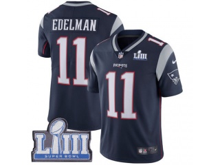 New England Patriots 11 Julian Edelman Super Bowl LIII Vapor Limited Jersey Blue