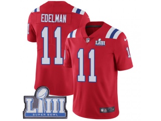 New England Patriots 11 Julian Edelman Super Bowl LIII Vapor Limited Jersey Red