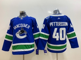 Youth Adidas Vancouver Canucks 40 Elias Pettersson Hockey Jersey Blue