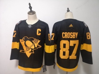 Adidas Pittsburgh Penguins 87 Sidney Crosby 2019 Stadium Series Hockey Jersey Black/Gold