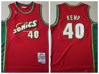 Seattle SuperSonics 40 Shawn Kemp Throwback Basketball Jersey Red