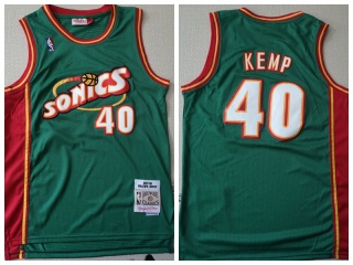 Seattle SuperSonics 40 Shawn Kemp Throwback Basketball Jersey Green