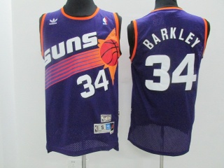 Phoenix Suns 34 Charles Barkley Throwback Basketball Jersey Purple