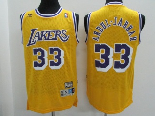 Los Angeles Lakers 33 Kareem Abdul Throwback Jersey Yellow