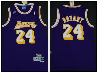 Los Angeles Lakers 24 Kobe Bryant Throwback Jersey Purple