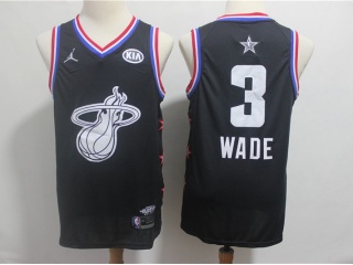 2019 All Star Nike Miami Heat 3 Dwyane Wade Basketball Jersey Black