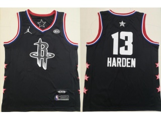 2019 All Star Houston Rockets 13 James Harden Basketball Jersey Black