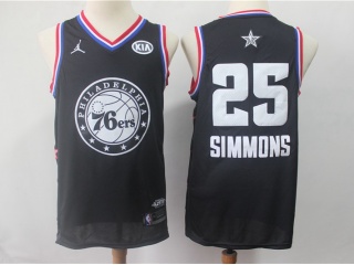 2019 All Star Philadelphia 76ers 25 Ben Simmons Basketball Jersey Black