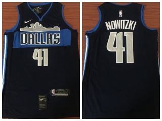 Nike Dallas Mavericks 41 Dirk Nowitzki Basketball Jersey Black Fan Edition