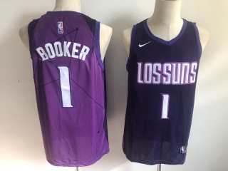 Nike Phoenix Suns 1 Devin Booker Basketball Jersey purple City Edition